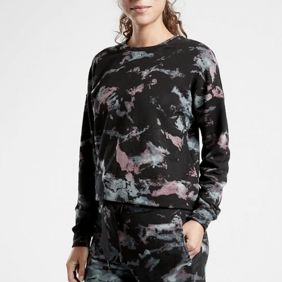 Women's Black and Pink Tie-Dye Sweatshirt - Picture 1 of 4